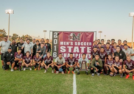 Mt. SAC Men’s Soccer team was presented its 2016 CCCAA State Championship banner
